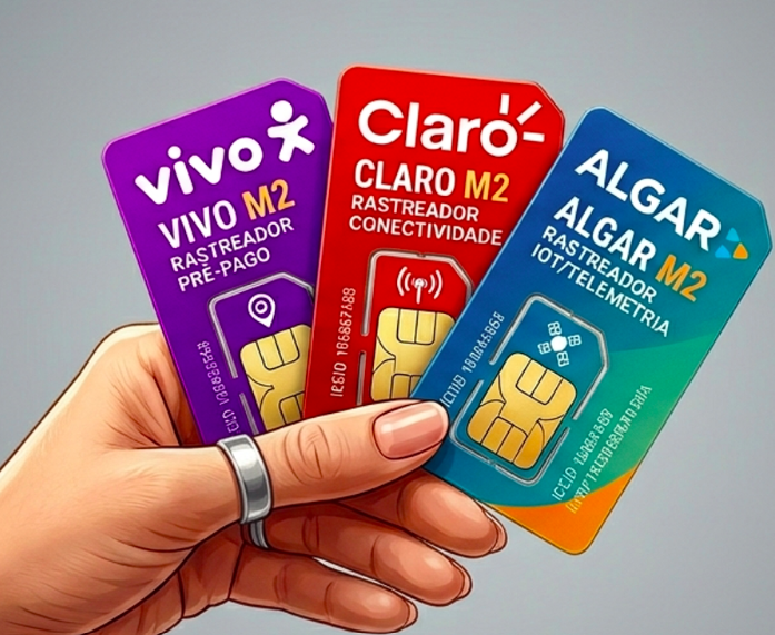 Chips M2M Vivo Claro e Algar para rastreador